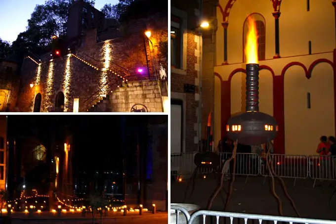Lichterfest in Lüttich mit zahlreichen Kerzen die scheinen- Belgien Urlaub